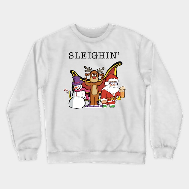 Sleighin' Crewneck Sweatshirt by Art by Nabes